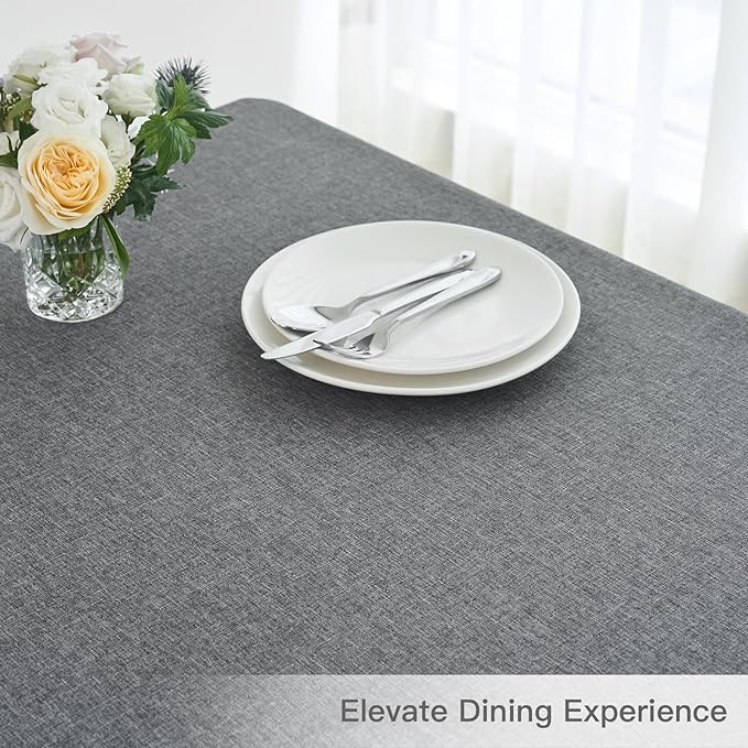 maxmill Rectangle Linen Textured Tablecloth Waterproof Spillproof Wrinkle Free - Image 8
