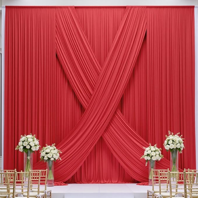 20×14ft Wrinkle Free Red Backdrop Curtain - Image 9