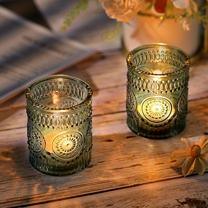 DARJEN Green Votive Candle Holders Set of 36- Glass Candle Holders Bulk - Image 4