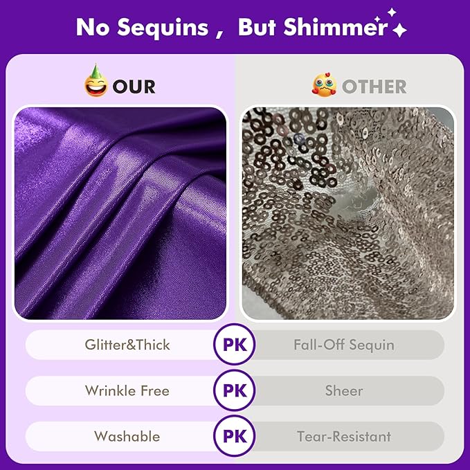 10ftx10ft Shimmer Purple Sequin Backdrop Curtain - Image 2