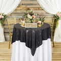 ShinyBeauty Sequin Tablecloth Black 72''x72'' Square Black Glitter Table Cover by ShinyBeauty