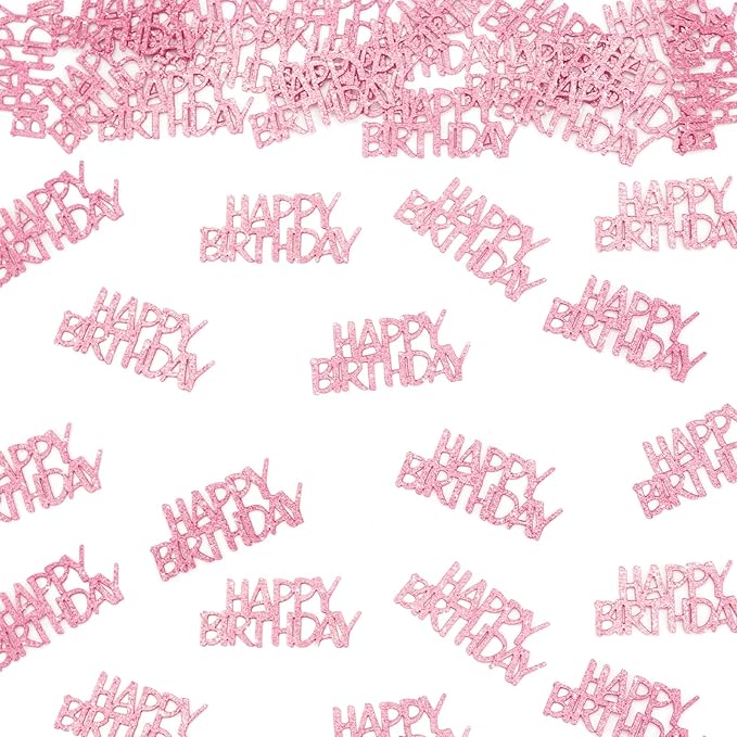 Pink Happy Birthday Confetti by Vofrise