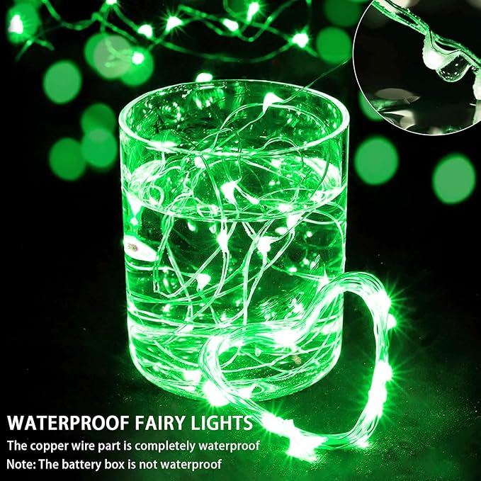 24 Pack Green Fairy Lights 7Ft 20 LED Twinkle String Lights 3 Modes Battery - Image 2