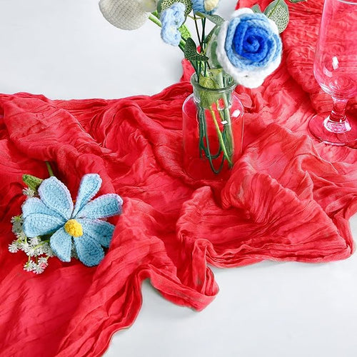 10-Pack Red Cheesecloth Table Runners – 10FT Boho Rustic Gauze Fabric Cheese - Image 2