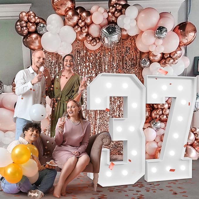 imprsv Marquee Numbers Large 37th-Birthday Decorations: 4ft Light Up Number - Image 7