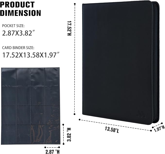 Premium 1000+ Pockets Card Binder, 16 Pockets Trading Card Binder Ringless Side - Image 5
