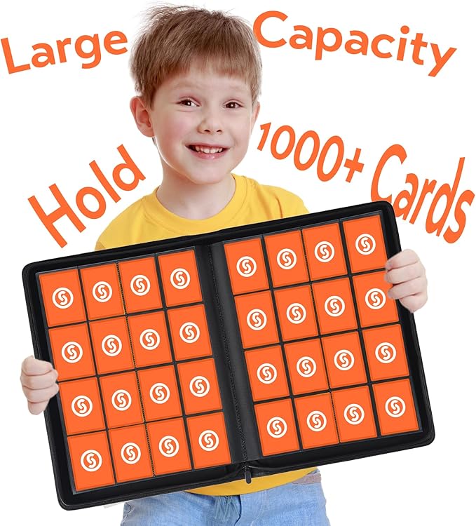 1000+ Pockets Trading Card Binder, Premium 16 Pocket Card Binder, Ringless Side - Image 2