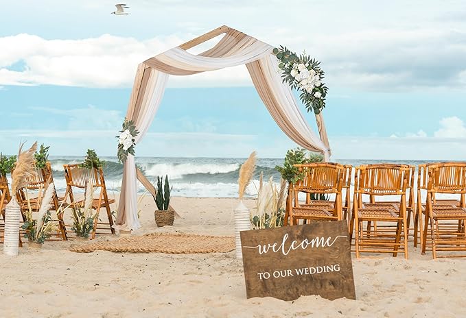 Lvydec 3 Panels Wedding Arch Draping Fabric - Image 3