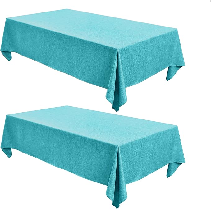 Fitable Faux Linen Tablecloths for Rectangle Tables: Water & Stain Resistant by Fitable