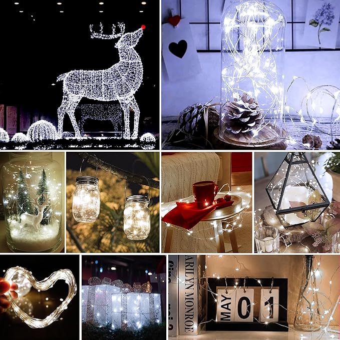 pozzolanas 12 Pack White Battery Operated String Lights - 7ft Waterproof Fairy - Image 7