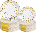 Lullaby 200PCS White Paper Plates, Disposable White and Gold Paper Plates by LULLABY