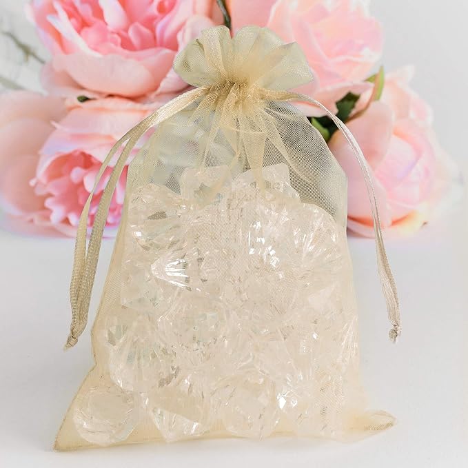 Super Z Outlet 100 Pack 5x7 Inch Mini Sheer Drawstring Organza Transparent Bags - Image 2