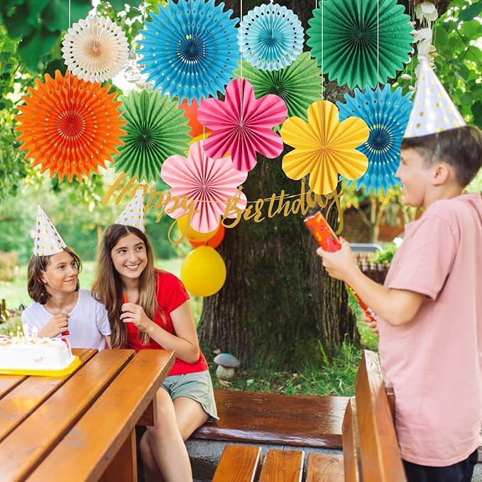 Colorful Birthday Party Decoration Paper Flower Hanging Decoration - Image 5