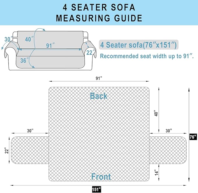Reversible Oversized Sofa Covers Couch Cover Furniture Protector - Image 8