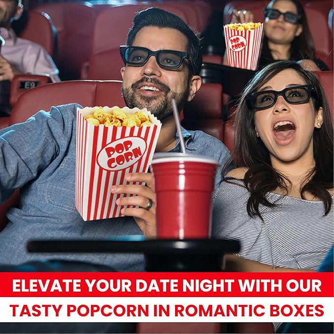 25 Pcs Small Popcorn Boxes for Party 5.5 Inches Tall Red & White Striped - Image 6