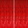 GOER 3.2 ft x 8.2 ft Metallic Tinsel Foil Fringe Curtains, Party Streamer by GOER