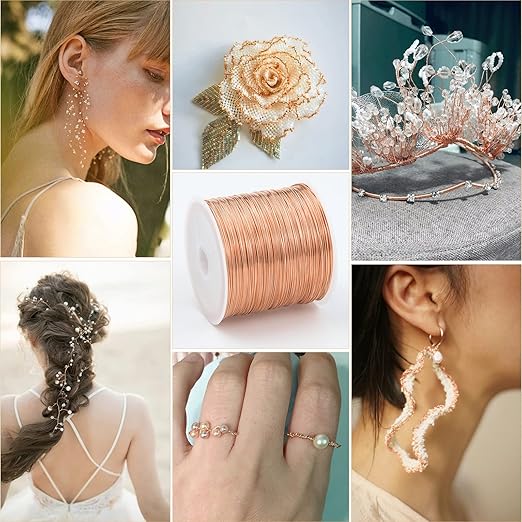 Cadikez 26 Gauge Rose Gold Plated Brass Jewelry Making Wire 100M/0.4mm Soft - Image 6