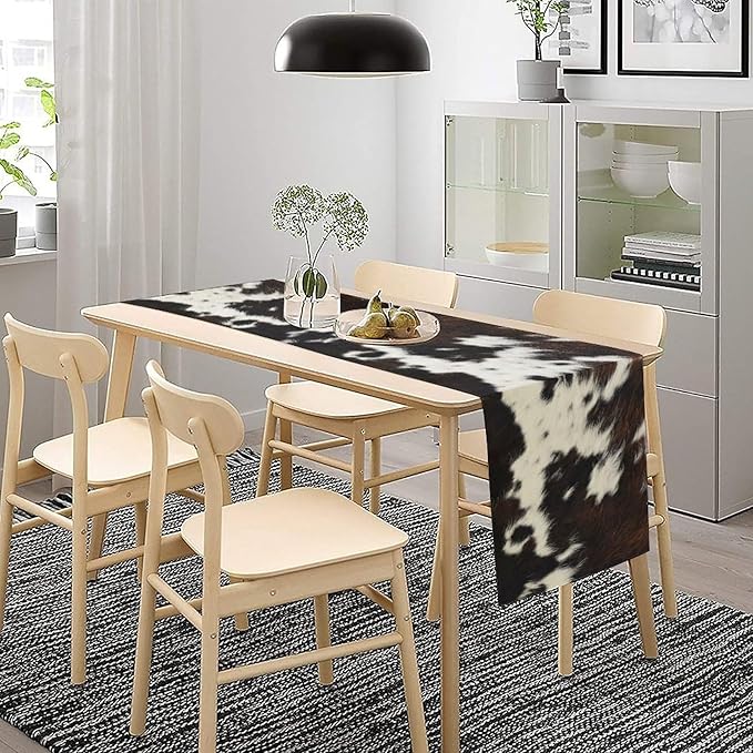 Cow Print Table Runner, 13x60 Inch - Image 4