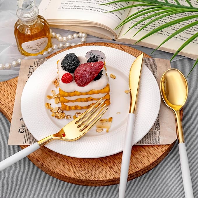 SUT Gold Plastic Silverware, 80 Gold Plastic Forks, 40 Gold Knives, 40 Gold - Image 7