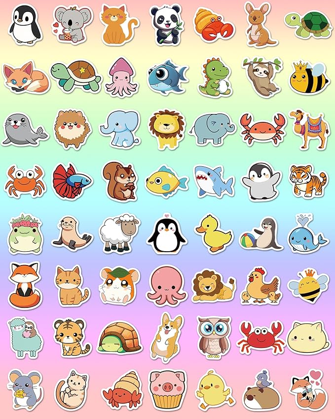 200 Pcs Animal Stickers for Kids, Cute Water Bottle Stickers for Kids Waterproof - Image 5