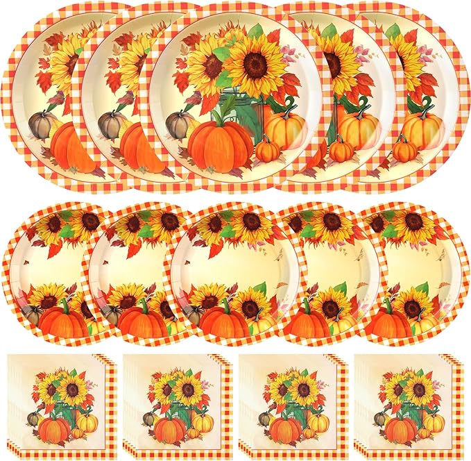 Sunflower Plates and Napkins Set by CheeryLand