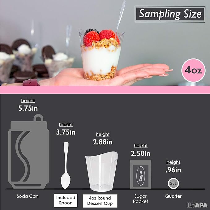 Ilyapa 4oz Plastic Dessert Cups - Image 5