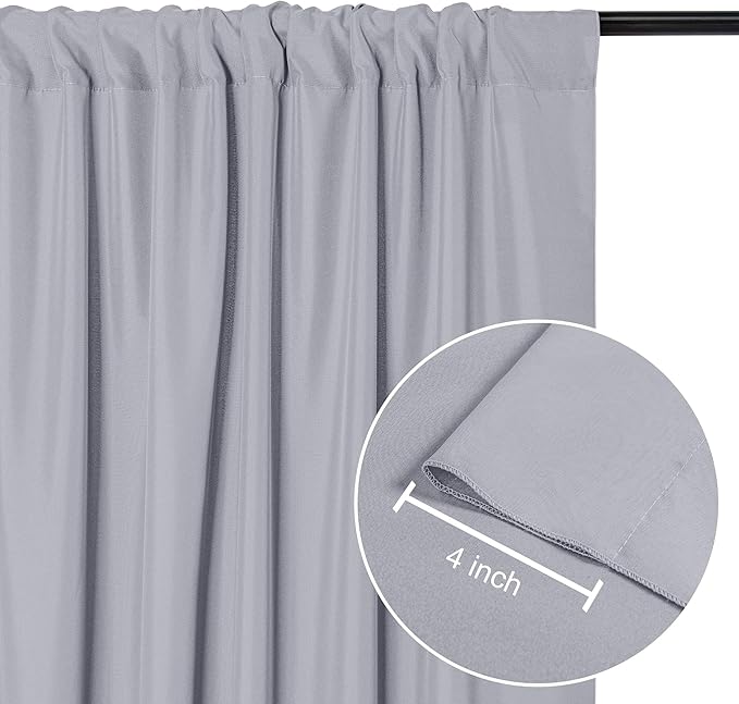 DWCN 10x10 FT Silver Grey Backdrop Curtains - Image 3