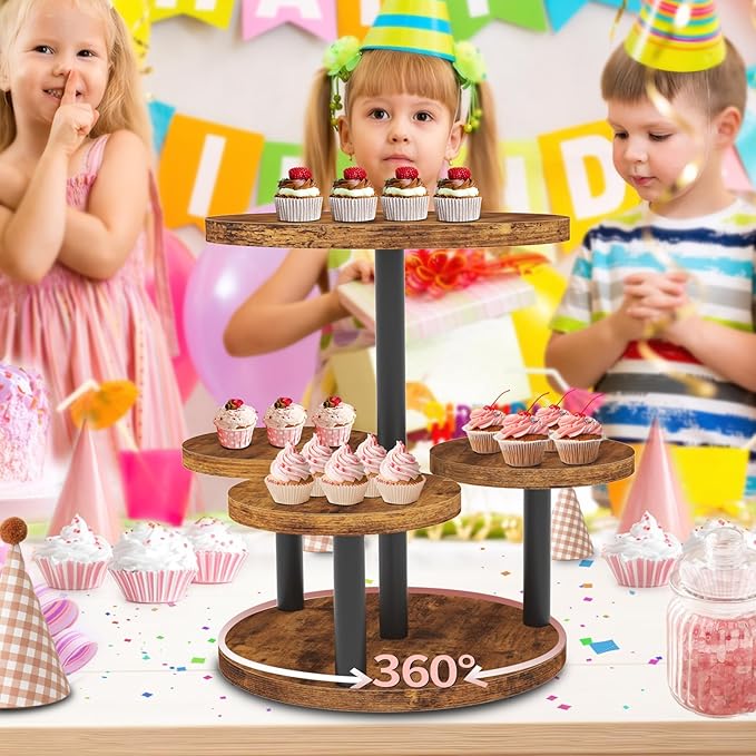 Cupcake Stand, 2 Pack Rotatable Cupcake Stand - Image 5