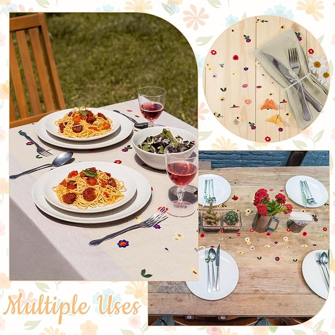 BINBE 1pcs Champagne Daisy Fall Table Runner Embroidery Gauze 10FT Florals - Image 6