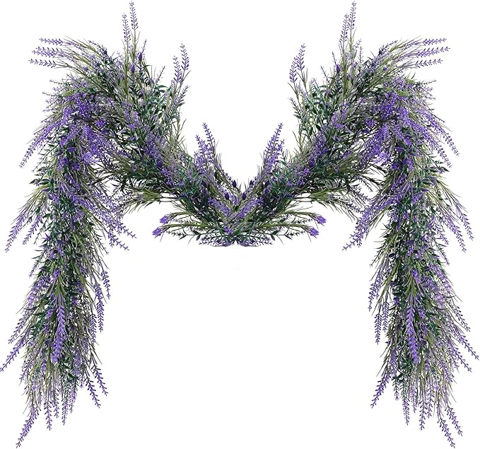 MAKHOT 6Ft Purple Lavender Artificial Garland Decor, Spring Summer All Year by MAKHOT