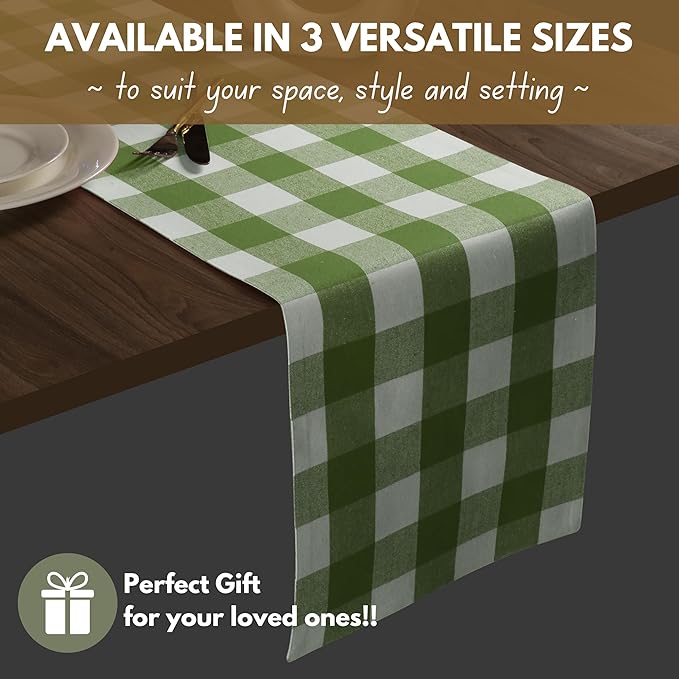 Native Fab Table Runner Buffalo Check Plaid 100% Cotton - Image 5