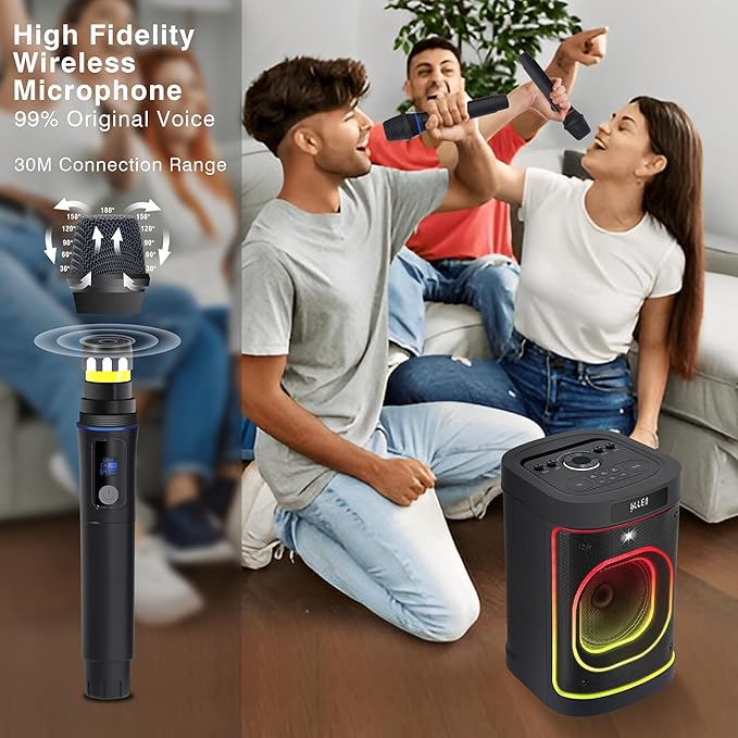 BeatGhost Karaoke Machine Portable Bluetooth Party Speaker 2 Rechargeable - Image 6