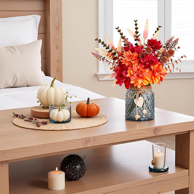 Fake Fall Flowers in Vase, Faux Flowers in Vase, Fall Floral Arrangement - Image 2