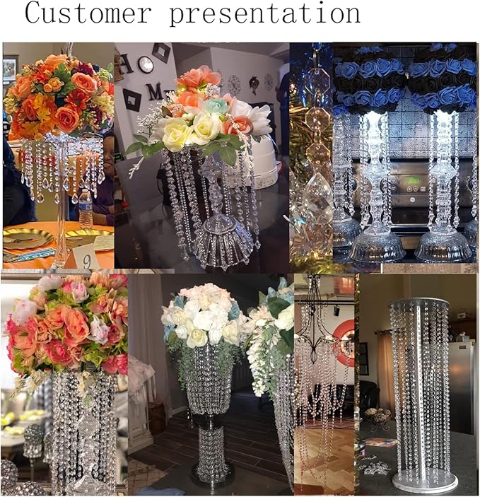 WAZHRMGHG 99FT Clear Acrylic Crystal Garland Strands Hanging Chandelier Bead - Image 6