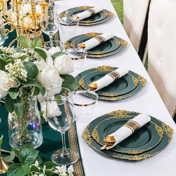 Nervure 350PCS Green Plastic Plates - Image 4