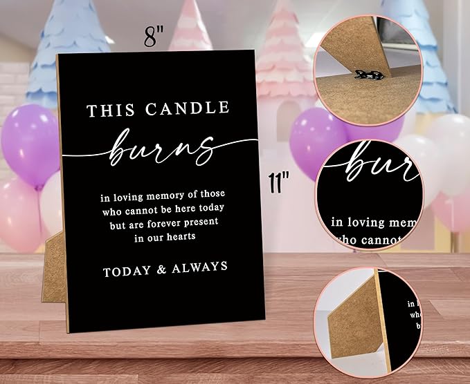 Funeral Sign, 8x11 Black Minimalist Style Loss of Loved One Memorial Sign - Image 2