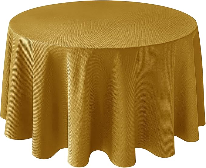 Biscaynebay Textured Fabric Christmas Round Table Cloth 90", Parties Machine by Biscaynebay