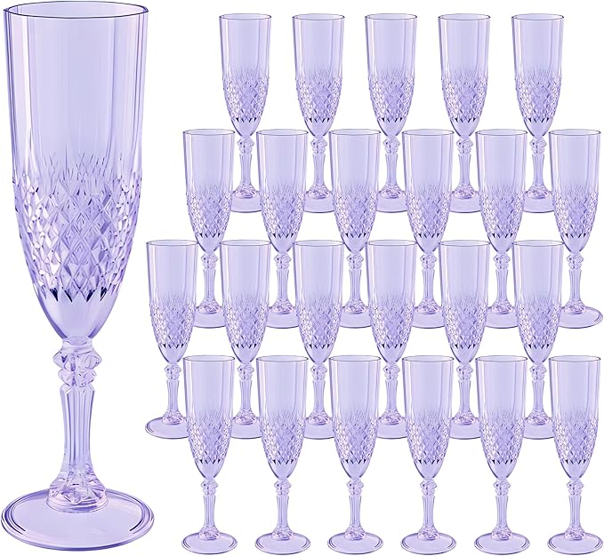 Plastic Champagne Flutes, for Weddings Bachelor Parties Toasting and Events by LEYIQUCHAMPAGNEWINEGLASSES