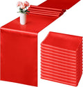 Aneco 12 Pack Satin Table Runner 12 x 108 Inch Red Long Wedding Satin Silk by Aneco