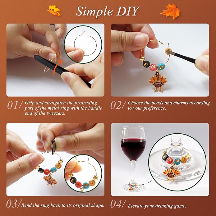 DIY Wine Glass Charms Kit, Glass Identifiers - Image 4