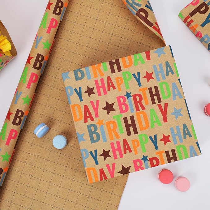 LaRibbons Birthday Wrapping Paper Roll - Image 2