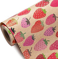 WRAPAHOLIC Kraft Strawberry Wrapping Paper Roll by WRAPAHOLIC