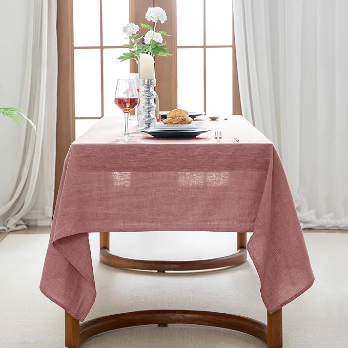 EVERLY 100% Pure Linen Rectangle Tablecloths 60x84Inches - Image 4