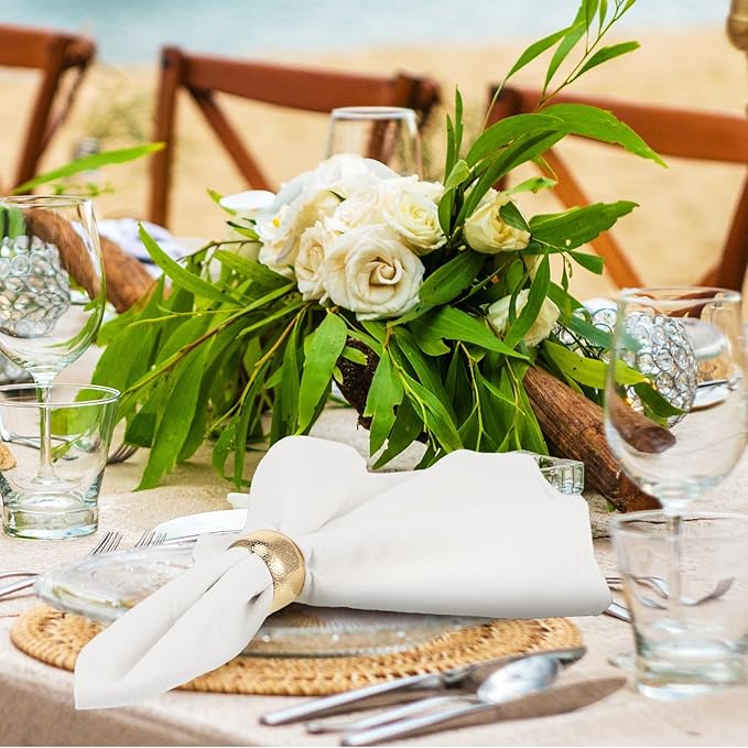 Lallisa Gold Napkin Rings Metal Napkin Ring Holders - Image 7