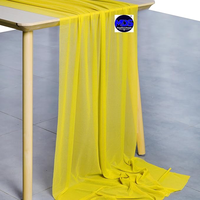 MDS 2 Pack 14ft Chiffon Table Runner 29 x 170 Inches Sheer Wedding Runner - Image 2