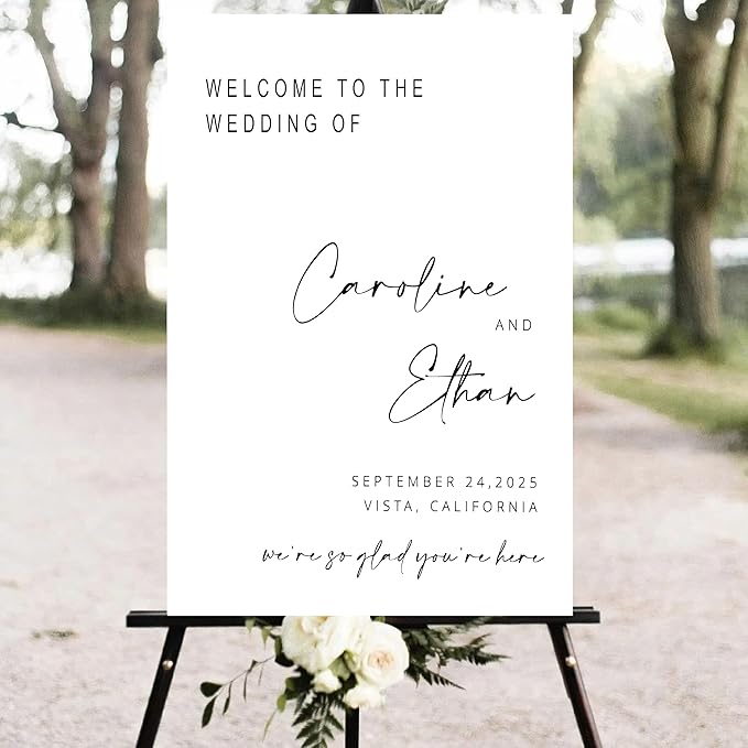 Generic Personalized Wedding Welcome Sign, 18x27 inches, Modern Style, Wedding - Image 3