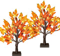 2 Pack 18 Inch Prelit Fall Maple Tree by TiYiViRi