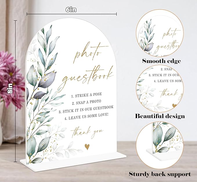 Acrylic Wedding Signs, Wedding Reception Signage, Bridal Shower Table Decor - Image 2