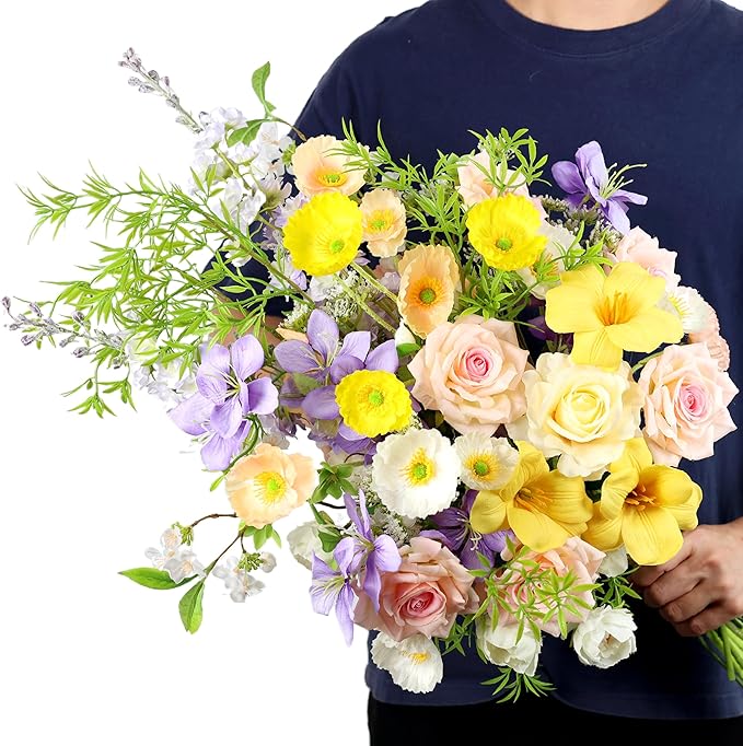 Artificial Flowers Bouquets for Bridal Wedding Home Decor Fake Floral - Image 5