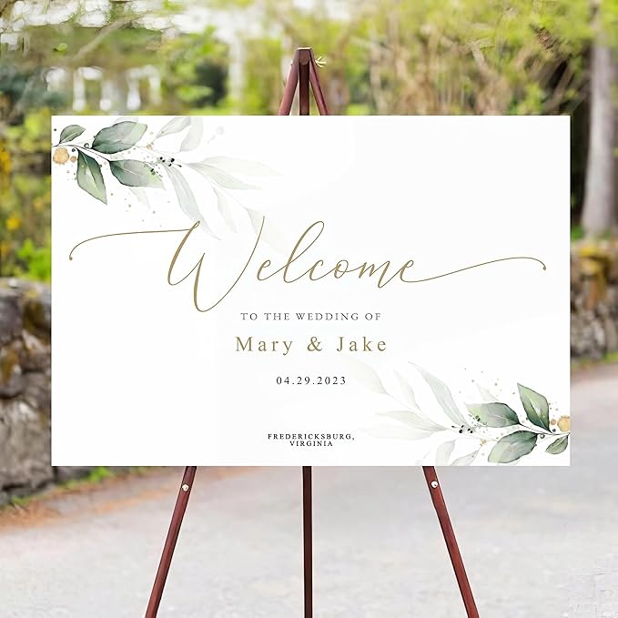 Boho Wedding Welcome Sign, Eucalyptus Wedding Sign - Image 3